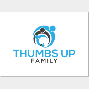 Thumbs Up Family Black Font Posters and Art